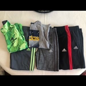 Adidas Boys Size 6; (1) L/S Shirt; (3) Pants; Jacket/Pant Set; Smoke Free Home